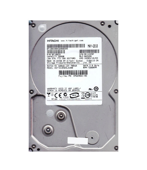 HDT721050SLA380 - Hitachi Deskstar 7K1000.B Series 500GB 7200RPM SATA 3Gb/s 8MB Cache 3.5-inch Hard Drive