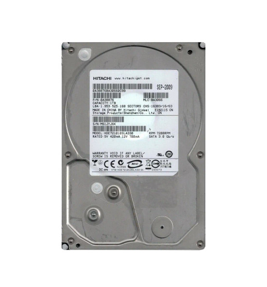 0A38876 - Hitachi Deskstar E7K1000 Series 1TB 7200RPM SATA 3Gb/s 32MB Cache 3.5-inch Hard Drive