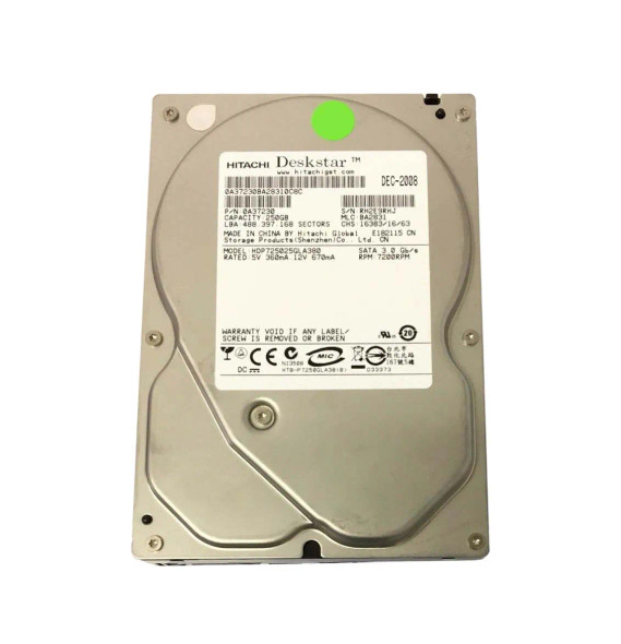 0A37230 - Hitachi Deskstar P7K500 250GB 7200RPM SATA 3Gb/s 8MB Cache 3.5-inch Hard Drive
