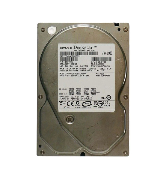0A37224 - Hitachi Deskstar P7K500 Series 250GB 7200RPM IDE Ultra ATA/133 (ATA-7) 8MB Cache 3.5-inch Hard Drive