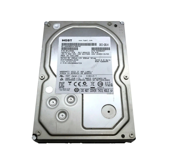 HUA724030ALA640 - Hitachi Ultrastar 3TB 7200RPM SATA 6Gb/s 64MB Cache 3.5-inch Enterprise Hard Drive