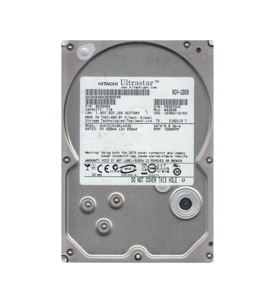 0A38404 - Hitachi Ultrastar A7K1000 Series 1TB 7200RPM SATA 3Gb/s 32MB Cache 3.5-inch Hard Drive