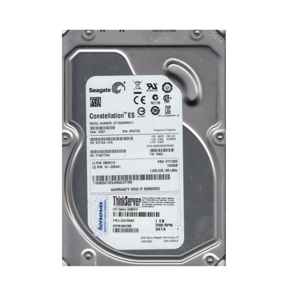 03X3950 - Lenovo 1TB 7200RPM SATA 3Gb/s 64MB Cache 3.5-inch Hard Drive
