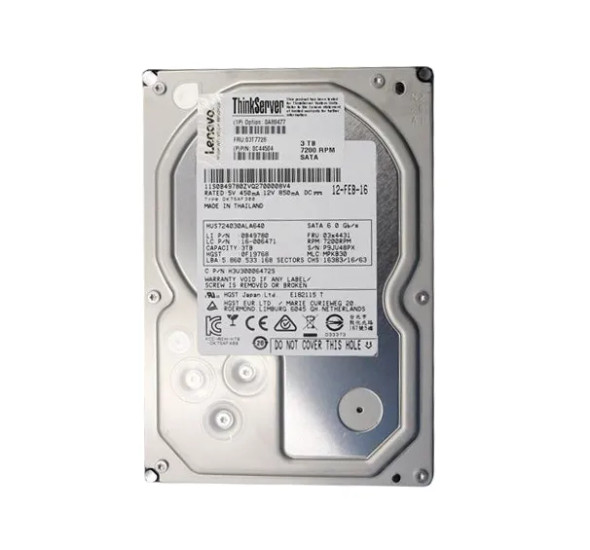 03T7728 - Lenovo 3TB 7200RPM SATA 6Gb/s 128MB Cache 3.5-inch Hard Drive