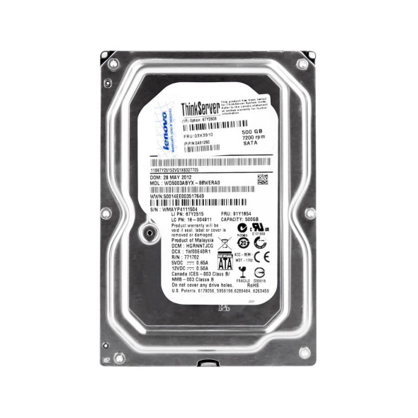 03X3910 - Lenovo 500GB 7200RPM SATA 3Gb/s 3.5-inch Hard Drive