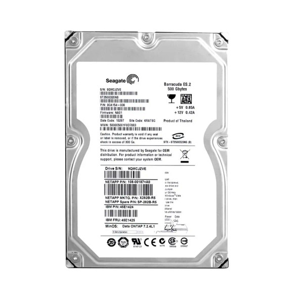 108-00187+A0 - NetApp 500GB 7200RPM SATA 3.5-inch Hard Drive