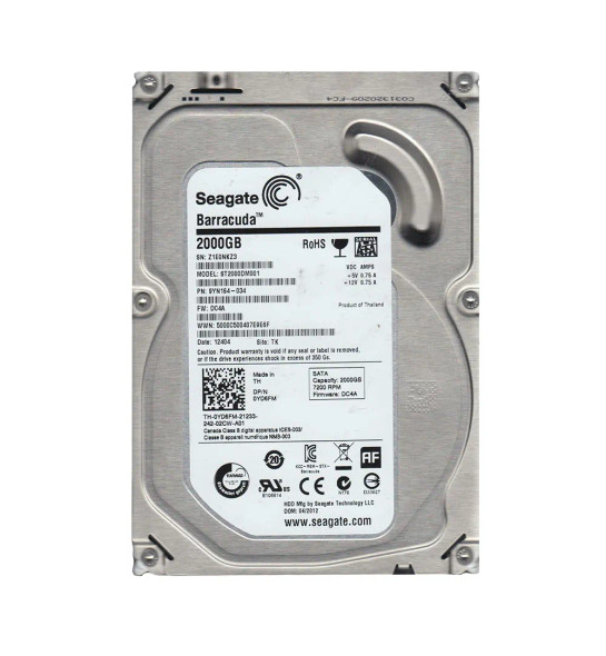9YN164-034 - Seagate Barracuda 2TB 7200RPM SATA 6Gb/s 64MB Cache 3.5-inch Hard Drive