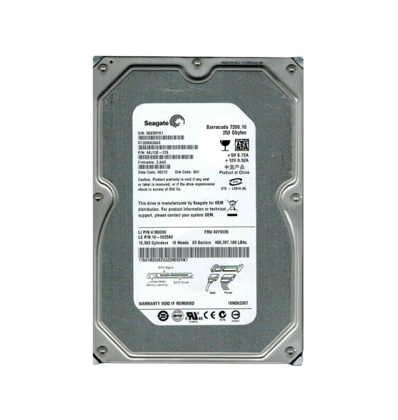 9BJ13E-276 - Seagate Barracuda 7200.10 250GB 7200RPM SATA 3Gb/s 8MB Cache 3.5-inch Hard Drive