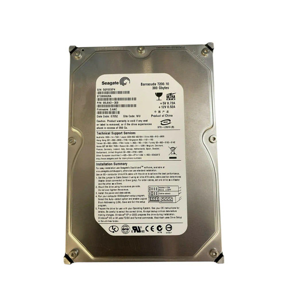 ST3300620A - Seagate BarraCuda 7200.10 300GB IDE Ultra ATA/100 (ATA-6) 7200RPM 16MB Cache 3.5-inch Hard Drive
