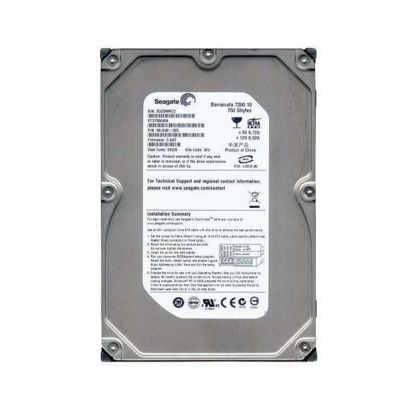 9BJ048-305 - Seagate Barracuda 7200.10 750GB 7200RPM 16MB Cache ATA/100 3.5-inch Hard Drive