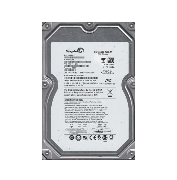 9BX134-505 - Seagate Barracuda 7200.11 500GB 7200RPM SATA 3Gb/s 8MB Cache 3.5-inch Hard Drive