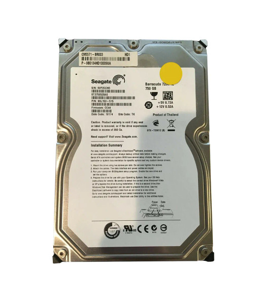 9SL153-515 - Seagate BarraCuda 7200.12 750GB 7200RPM SATA 3Gb/s 32MB Cache 3.5-inch Hard Drive