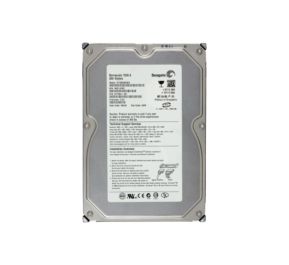 ST3250823AS - Seagate Barracuda 7200.8 250GB 7200RPM 8MB Cache SATA 1.5Gb/s 3.5-inch Hard Drive