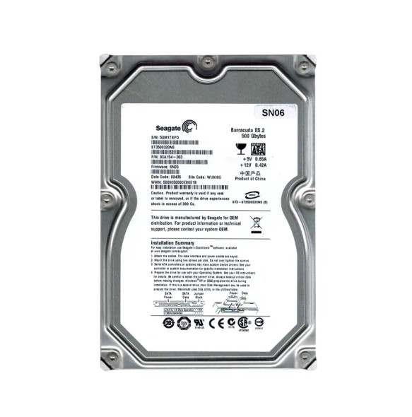 9CA154-303 - Seagate Barracuda ES.2 500GB 7200RPM SATA 3Gb/s 32MB Cache 3.5-inch Hard Drive