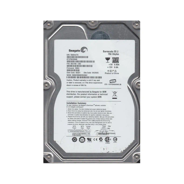 9CA156-302 - Seagate Barracuda ES.2 750GB 7200RPM SATA 3Gb/s 32MB Cache 3.5-inch Hard Drive