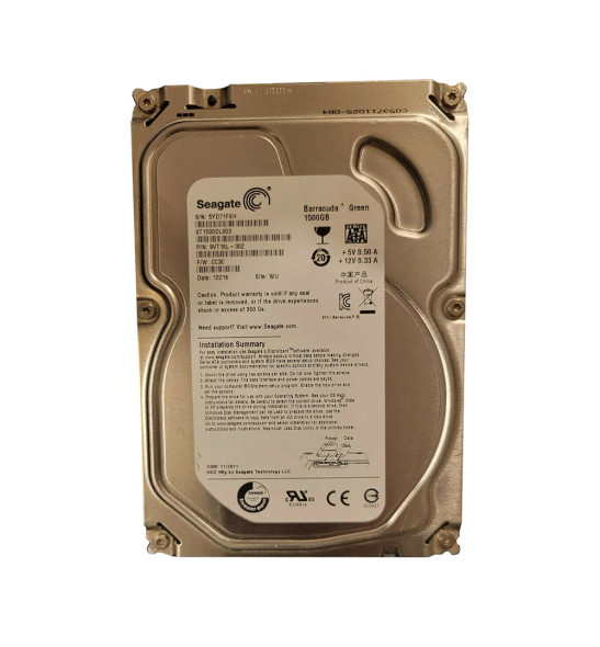 9VT16L-302 - Seagate BarraCuda Green 1.5TB SATA 6Gb/s 5900RPM 64MB Cache 3.5-inch Hard Drive