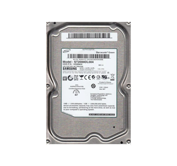 ST2000DL004 - Seagate Barracuda Green 2TB 5400RPM SATA 3Gb/s 32MB Cache 3.5-inch Hard Drive