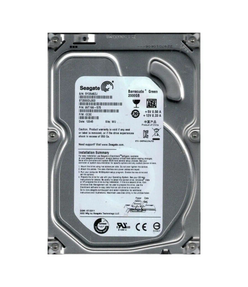 9VT166-575 - Seagate BarraCuda Green 2TB 5900RPM SATA 6Gb/s NCQ 64MB Cache (CE) 3.5-inch Hard Drive