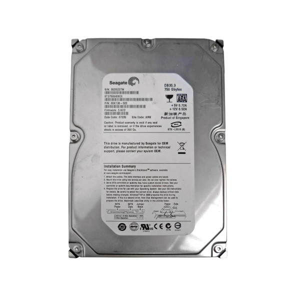 ST3750840SCE - Seagate DB35.3 Series 750GB 7200RPM SATA 3Gb/s 8MB Cache3.5-inch Hard Drive