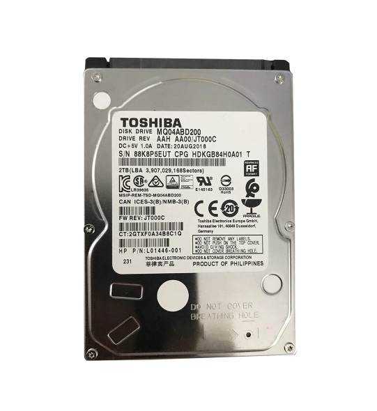 MQ04ABD200 - Toshiba 2TB 5400RPM SATA 6Gb/s 2.5-inch Hard Drive