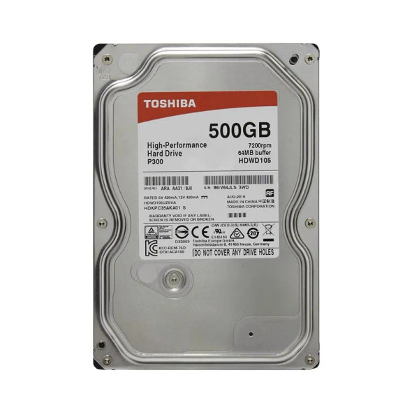 HDWD105EZSTA - Toshiba 500GB 7200RPM SATA 6Gb/s 64MB Cache 3.5-inch Hard Drive