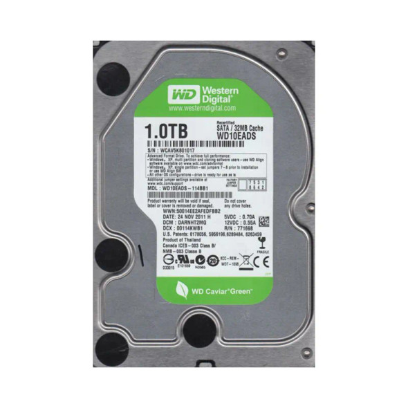 WD10EADS-114BB1 - Western Digital 1TB 5400RPM SATA 3Gb/s 3.5-inch Hard Drive