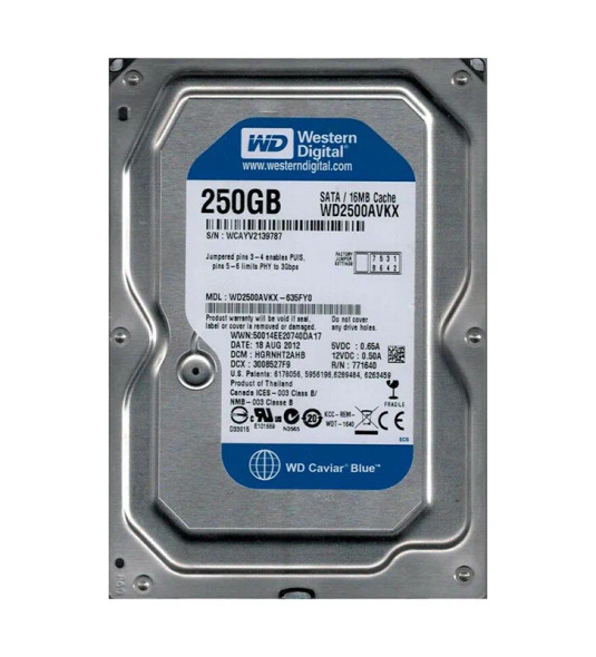 WD2500AVKX-635FY0 - Western Digital 250GB 7200RPM SATA 6Gb/s 16MB Cache 3.5-inch Hard Drive
