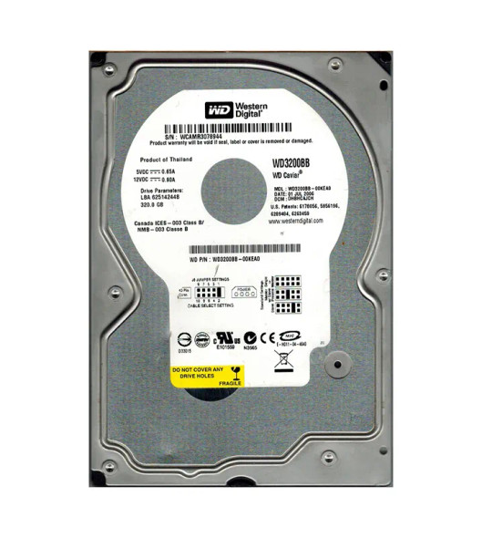 WD3200BB-00KEA0 - Western Digital 320GB IDE 7200RPM 2MB Cache 3.5-inch Hard Drive