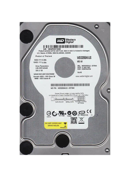 WD3200AVJS - Western Digital AV 320GB 7200RPM SATA 3Gb/s 8MB Cache 3.5-inch Hard Drive