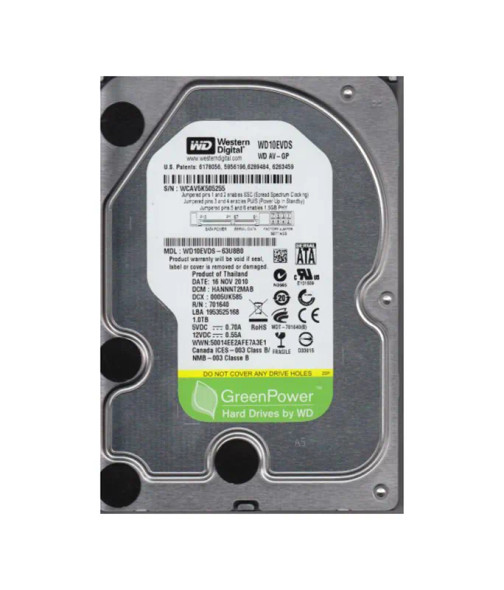 WD10EVDS-63U8B0 - Western Digital AV-GP 1TB 7200RPM SATA 3Gb/s 32MB Cache 3.5-inch Hard Drive