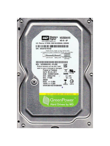 WD2500AVVS - Western Digital AV-GP 250GB 7200RPM SATA 3Gb/s 8MB Cache 3.5-inch Hard Drive