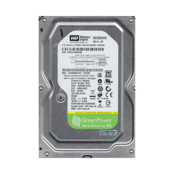WD3200AVVS-73L2B0 - Western Digital AV-GP 320GB 5400RPM SATA 3Gb/s 8MB Cache 3.5-inch Hard Drive