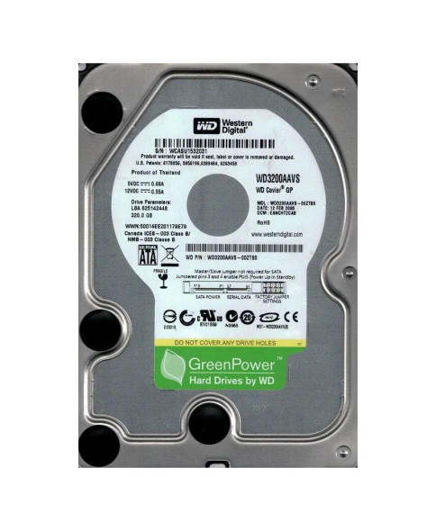 WD3200AAVS - Western Digital AV-GP 320GB 7200RPM SATA 3Gb/s 8MB Cache 3.5-inch Hard Drive