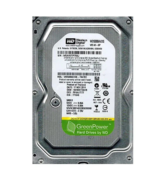 WD5000AVDS-73U7B1 - Western Digital AV-GP 500GB 5400RPM SATA 3Gb/s 32MB Cache 3.5-inch Hard Drive