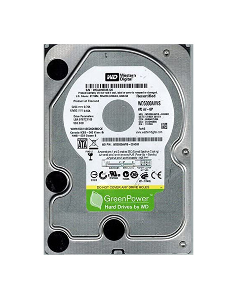 WD5000AVVS-00H0B1 - Western Digital AV-GP 500GB 7200RPM SATA 3Gb/s 8MB Cache 3.5-inch Hard Drive
