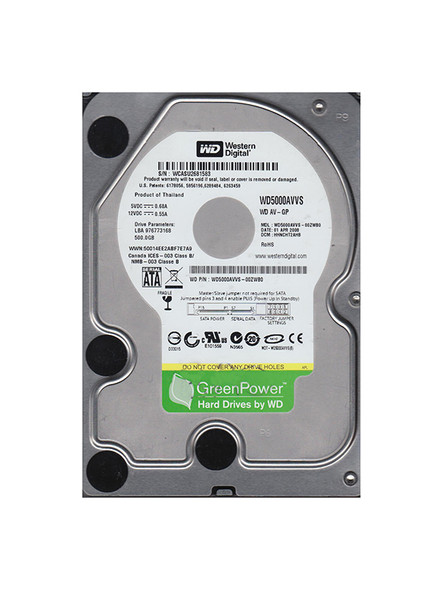 WD5000AVVS-00ZWB0 - Western Digital AV-GP 500GB 7200RPM SATA 3Gb/s 8MB Cache 3.5-inch Hard Drive
