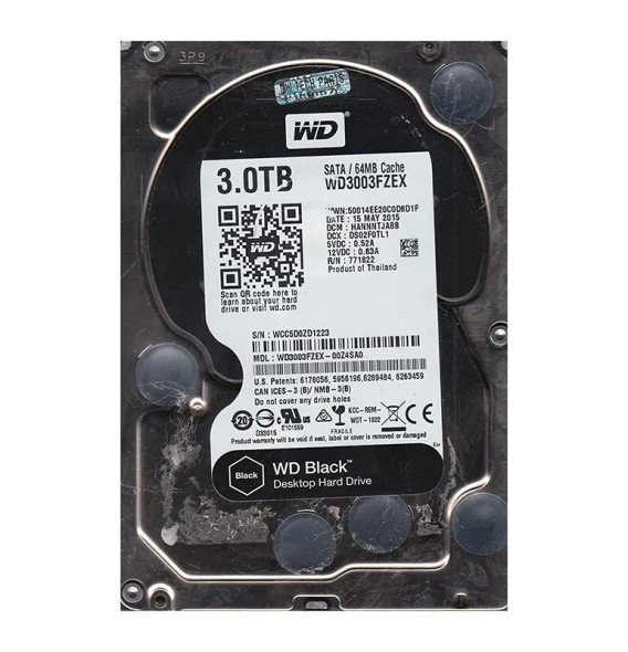 WD3003FZEX-00Z4SA0 - Western Digital Black 3TB 7200RPM SATA 6Gb/s 64MB Cache (CE) 3.5-inch Hard Drive