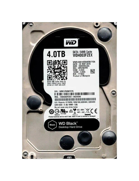 WD4003FZEX-00Z4SA0 - Western Digital Black 4TB 7200RPM SATA 6Gb/s 64MB Cache 3.5-inch Hard Drive