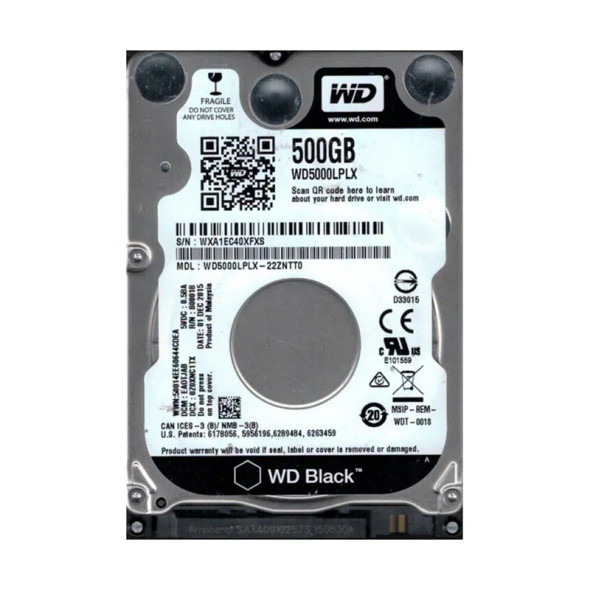 WD5000LPLX-22ZNTT0 - Western Digital Black 500GB 7200RPM SATA 6Gb/s 32MB Cache 2.5-inch Hard Drive