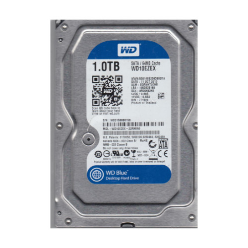 WD10EZEX-22RKKA0 - Western Digital Blue 1TB 7200RPM SATA 6Gb/s 64MB Cache 3.5-inch Hard Drive