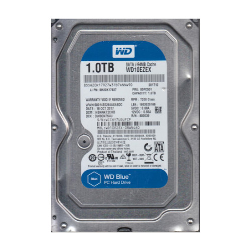 WD10EZEX-08WN4A0 - Western Digital Blue 1TB 7200RPM SATA 6Gb/s 64MB Cache 3.5-inch Hard Drive