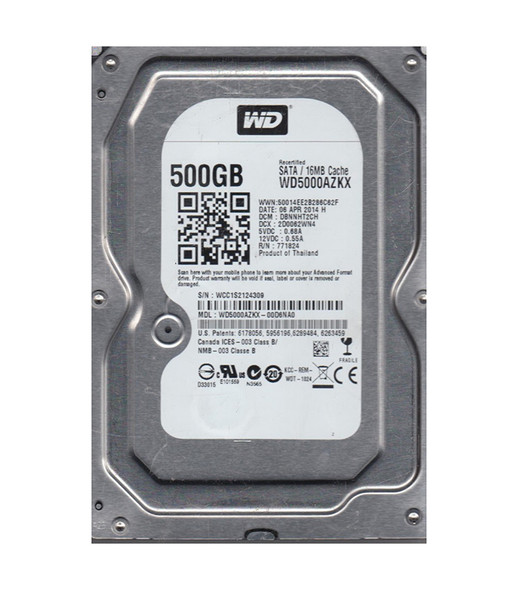 WD5000AZKX - Western Digital Blue 500GB 7200RPM SATA 6Gb/s 16MB Cache 3.5-inch Hard Drive