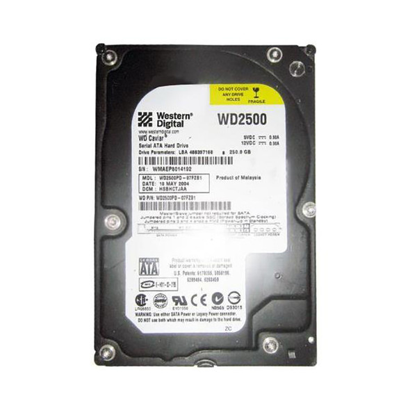 WD2500PD - Western Digital Caviar 250GB 7200RPM SATA 1.5Gb/s 8MB Cache 3.5-inch Hard Drive