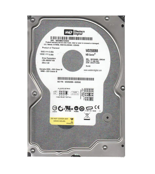 WD2500BB-55RDA0 - Western Digital Caviar 250GB EIDE 7200RPM 2MB Cache (512) 3.5-inch Hard Drive