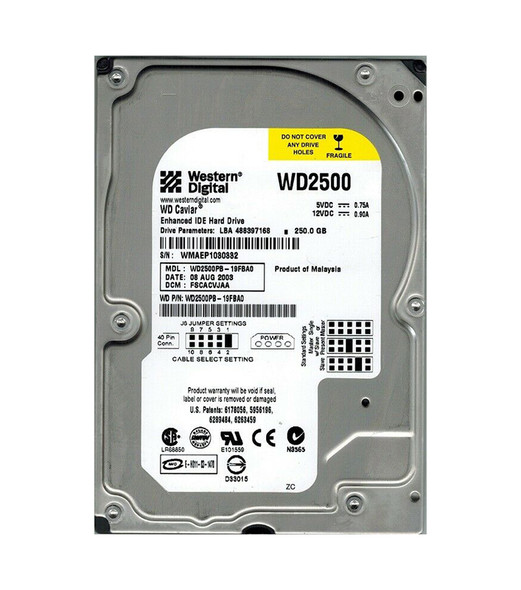 WD2500PB - Western Digital Caviar 250GB EIDE 7200RPM 8MB Cache 3.5-inch Hard Drive