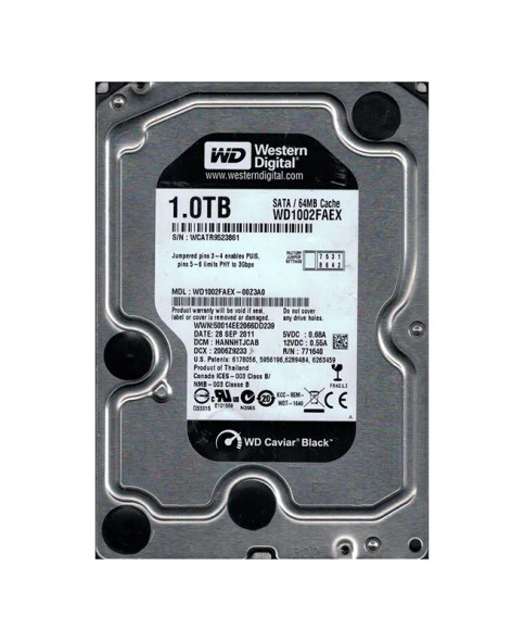 WD1002FAEX-00Z3A0 - Western Digital Caviar Black 1TB 7200RPM SATA 6Gb/s 64MB Cache 3.5-inch Hard Drive