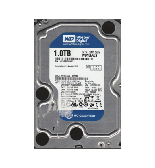 WD10EALS00Z - Western Digital Caviar Blue 1TB 7200RPM SATA 3Gb/s 32MB Cache 3.5-inch Hard Drive