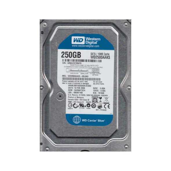 WD2500AAKS-00L9A0 - Western Digital Caviar Blue 250GB 7200RPM SATA 3Gb/s 16MB Cache 3.5-inch Hard Drive