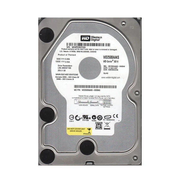 WD2500AAKS-00SBA0 - Western Digital Caviar Blue 250GB 7200RPM SATA 3Gb/s 16MB Cache 3.5-inch Hard Drive