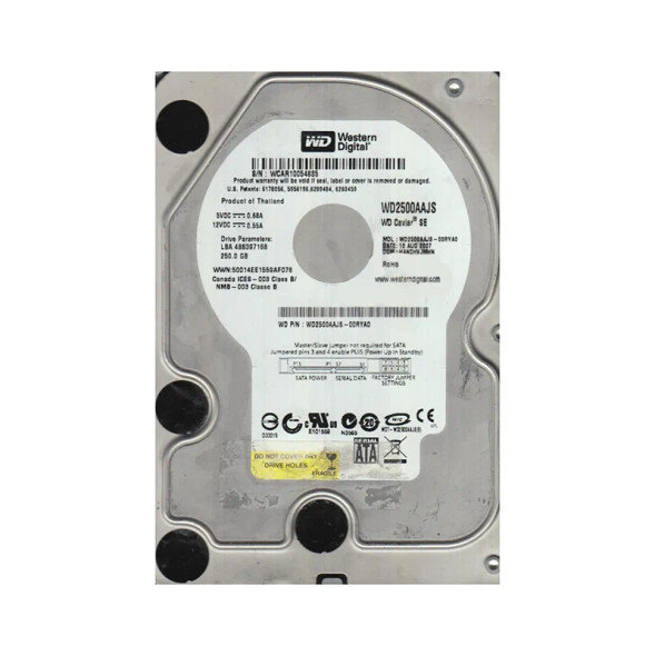 WD2500AAJS-00RYA0 - Western Digital Caviar Blue 250GB 7200RPM SATA 3Gb/s 8MB Cache 3.5-inch Hard Drive